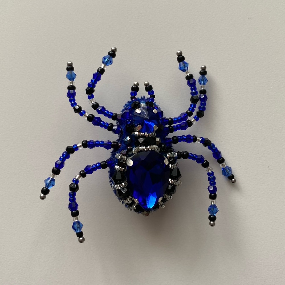 Handmade spider brooch